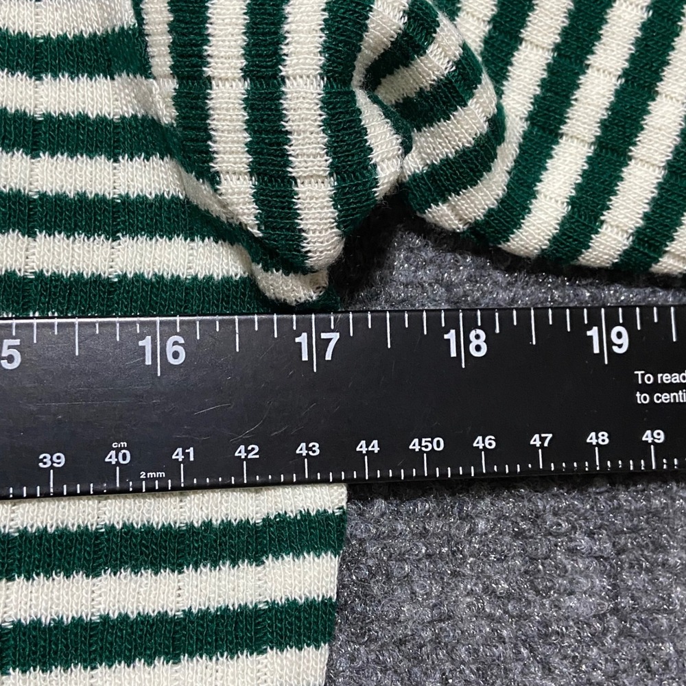 Sag Harbor Petite 3pc Cardigan Striped Top Skirt Set Pine Green Vintage NWT S/M - Picture 11 of 16